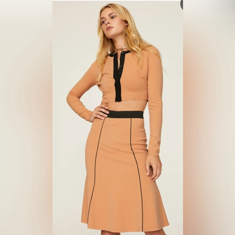 Victor Glemaud Circle Skirt with Black Trim